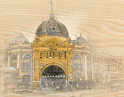 Iconic Melbourne in Digital Watercolours