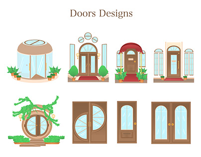 Doors Design Vector Art