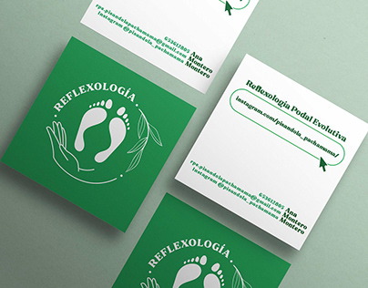 Reflexología podal. Logotipo y tarjeta de visita.