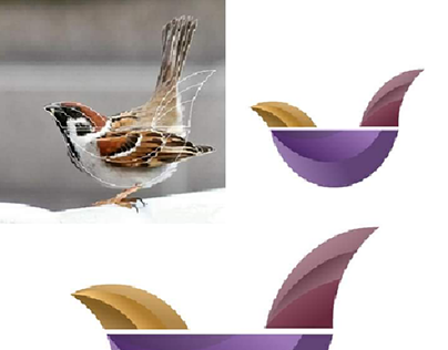Logo bird by golden ratio