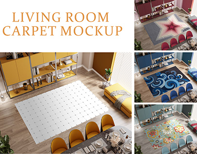 Living Room Carpet Mockup / PSD Template