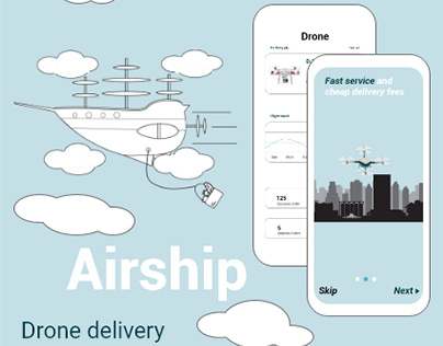 Airship drone delivery service