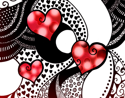 "Tangled in Love" Zentangle Design