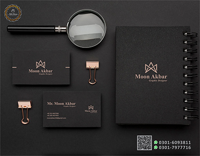 Moon Akbar Stationary + VC Design by Adobe Usama