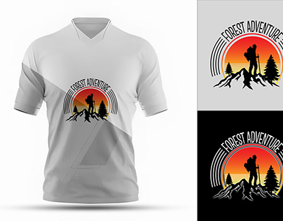 T Shirt design with Forest Adventure logo
