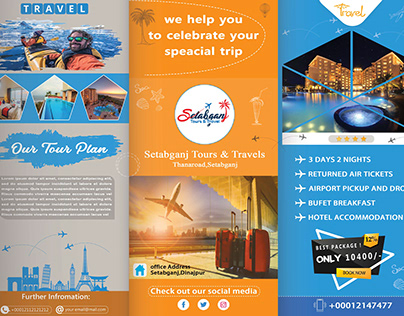 Travels agency 3 part Brochure Design