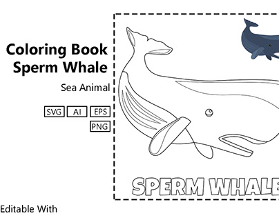 Coloring Book for Kids - Sperm Whale