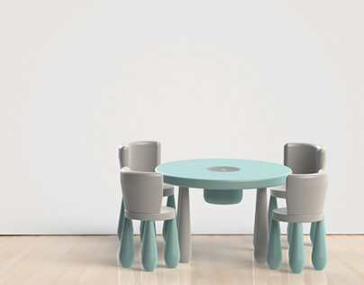 KID'S TABLE AND CHAIR SET