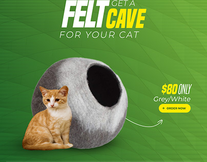 Grey white felt cat caves and pet houses