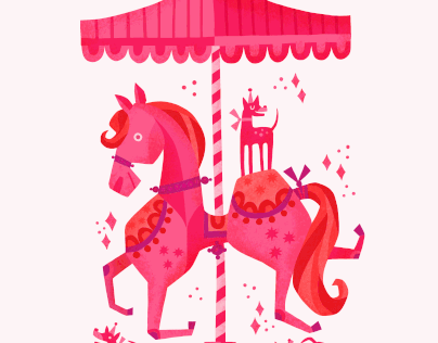 Pink Carousel Illustration