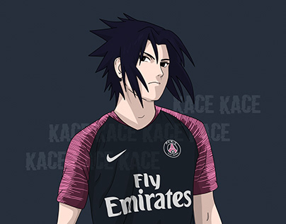 Different mangas and cartoons with the jerseys of PSG