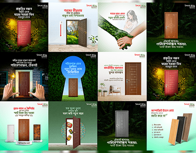 Smart Eco-Wood Door Social Media Ads Design