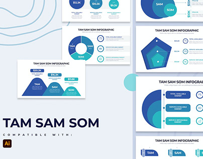 Business TAM SAM SOM Illustrator Infographics