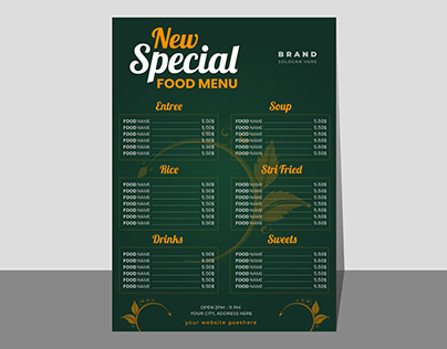 food menu flyer design