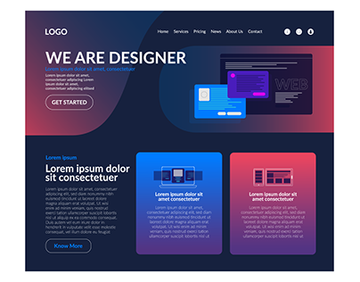 Web design company landing page template
