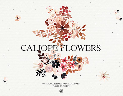 Caliope Flowers - watercolor floral set