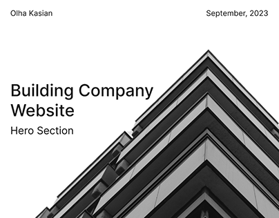 Hero Section for Building Company Website
