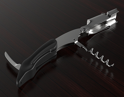 3d model of a corkscrew for wine