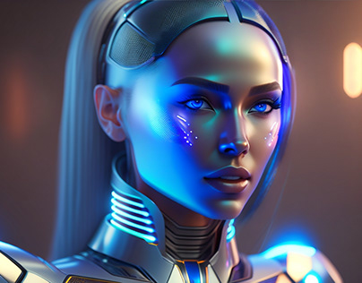 AI Generated Futuristic Humanoids