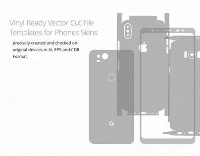 Vinyl Ready Vector Cut File Template for Phones Skins