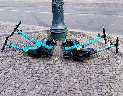 Berlin Mitte and e-kickscooters as urban transport