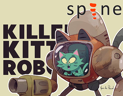 Killer Kitty Robot Spine 2D Animation