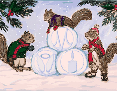 Squirrels Take a Holiday Card