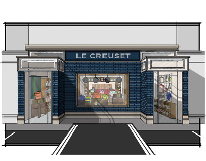 Homeware/Kitchen Store Front Line Drawing