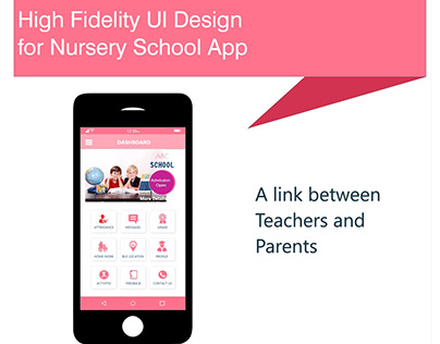 High Fidelity UI Design for Nursery School App