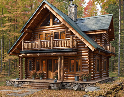 Fully Customizable Log Cabin House Design Proposal