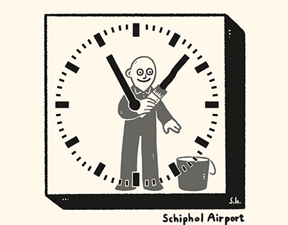 The Man In The Clock, Schiphol Airport