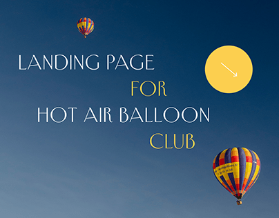 Landing page for hot air balloon club