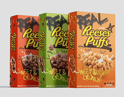 Reese's Puffs Cereal Packaging Design