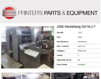 2000 Heidelberg SM74-2-P by Printers Parts & Equipment