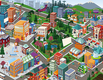City Map For Children's Magazine