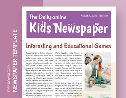 Free Editable Online Newspaper Template For Kids