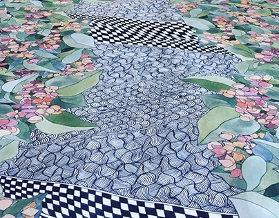 Begonia pattern textile