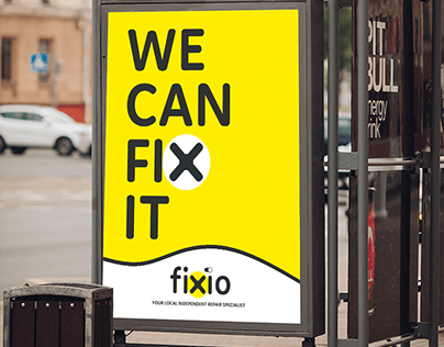 Pavement Sign for Fixio (MockUp + Real Photo)