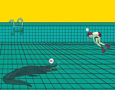 The monster in the swimming pool. 