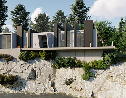 House project on a cliff