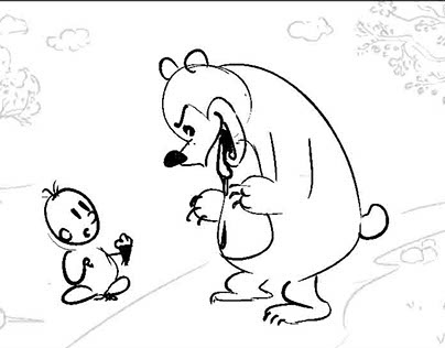 "Bear and the baby", small animation clip