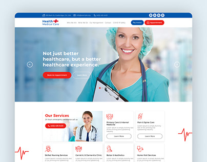 Health Care Hospital Website Landing Page Design