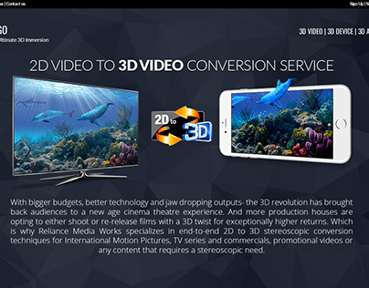 Landing page of 3d-Video-Service