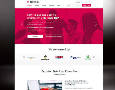 Сайт для компании Zecurion