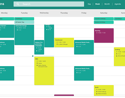 Redesign of Google's web calendar [Material Design]