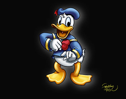 Donald duck cartoon character practice digital art work