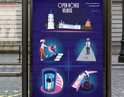Poster for a festival "Open House Vilnius"