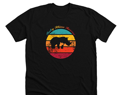 Retro T-Shirt Design for NGO Baby Rhino Rescue