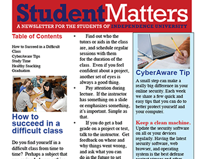 Studen Matters Newsletter