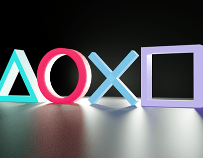 Logo PlayStation - Modélisation 3D